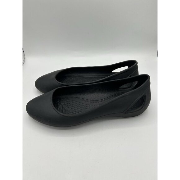 Crocs At Work Women’s Iconic Comfort Flats Slip On Black Size 11 - Picture 3 of 10